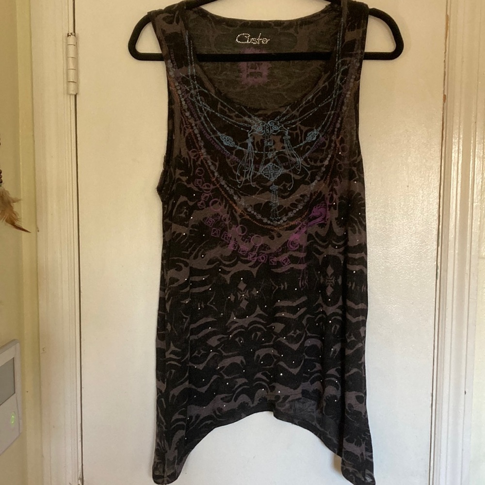 Custo Barcelona Rhinestone Embellished Tank